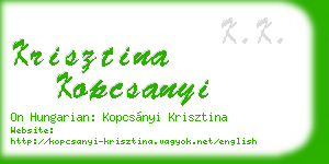 krisztina kopcsanyi business card