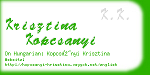 krisztina kopcsanyi business card